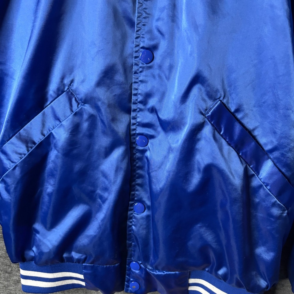 Vintage Florida Karting Association Cardinal Blue Satin Bomber Jacket Mens M - Picture 4 of 9